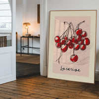 La Cerise Cherries Abstract Drawing Print