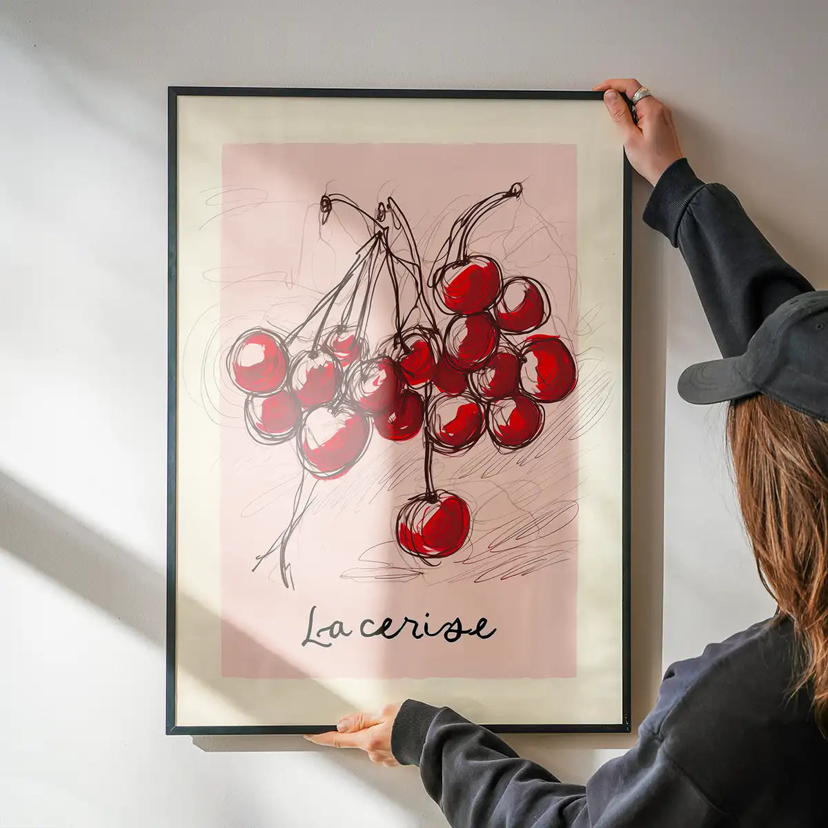 La Cerise Cherries Abstract Drawing Print