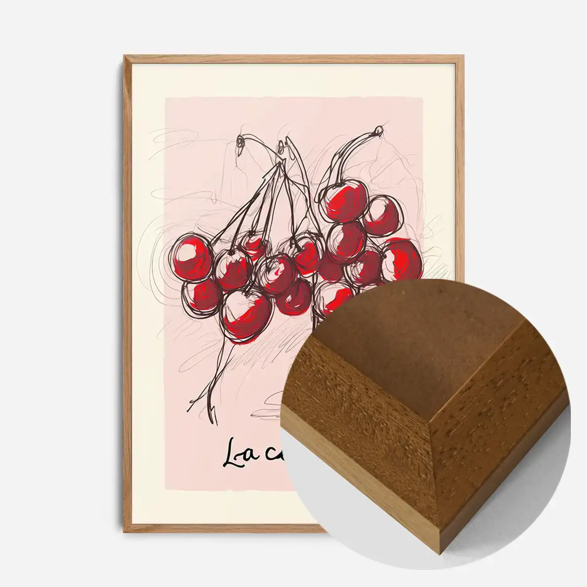La Cerise Cherries Abstract Drawing Print