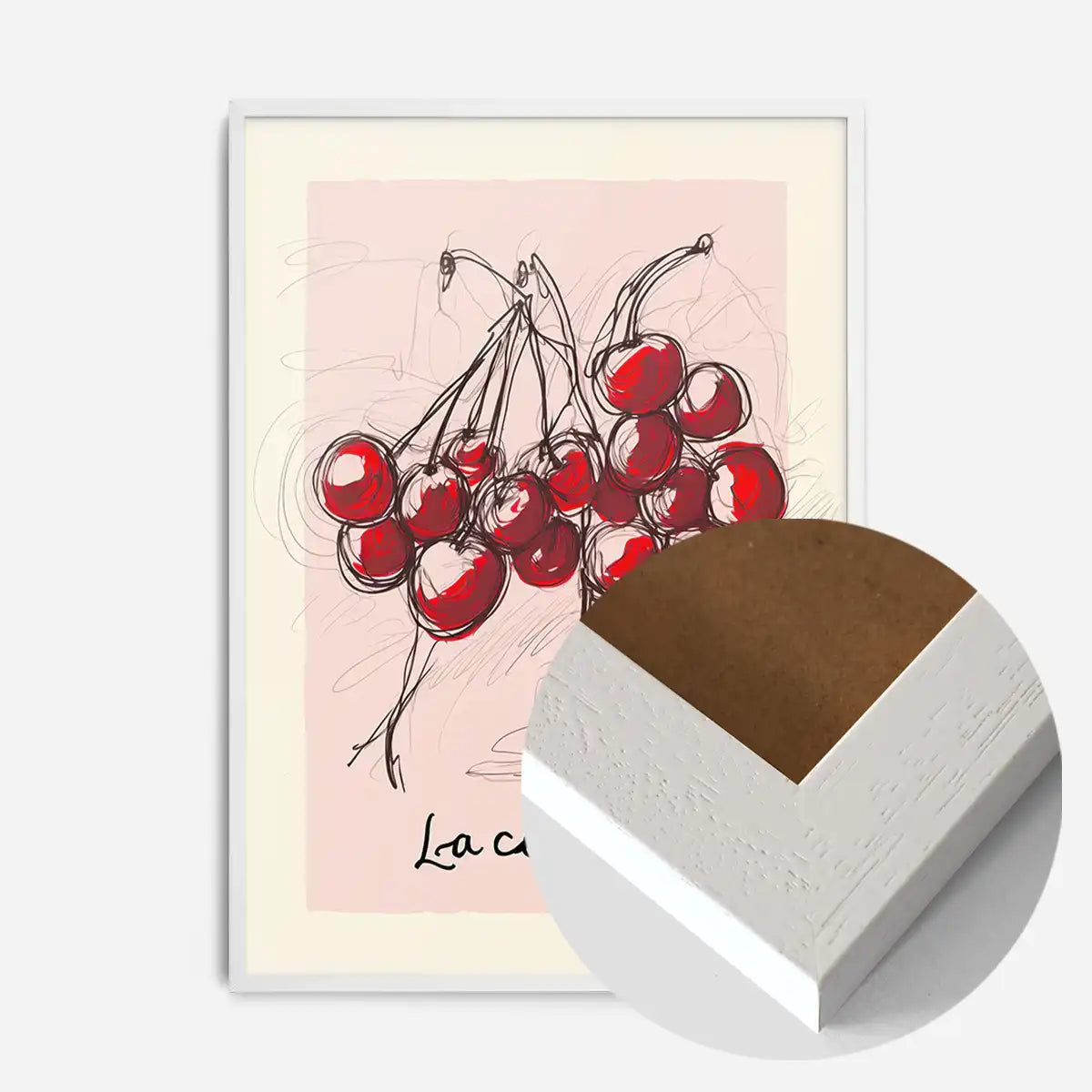 La Cerise Cherries Abstract Drawing Print