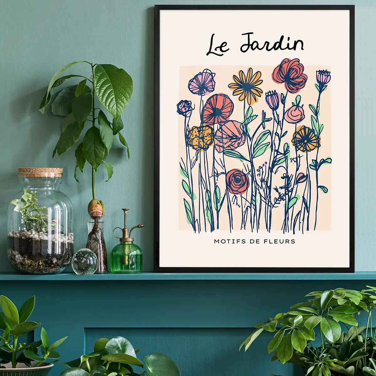 The Garden Flowers Abstract Illustration Print