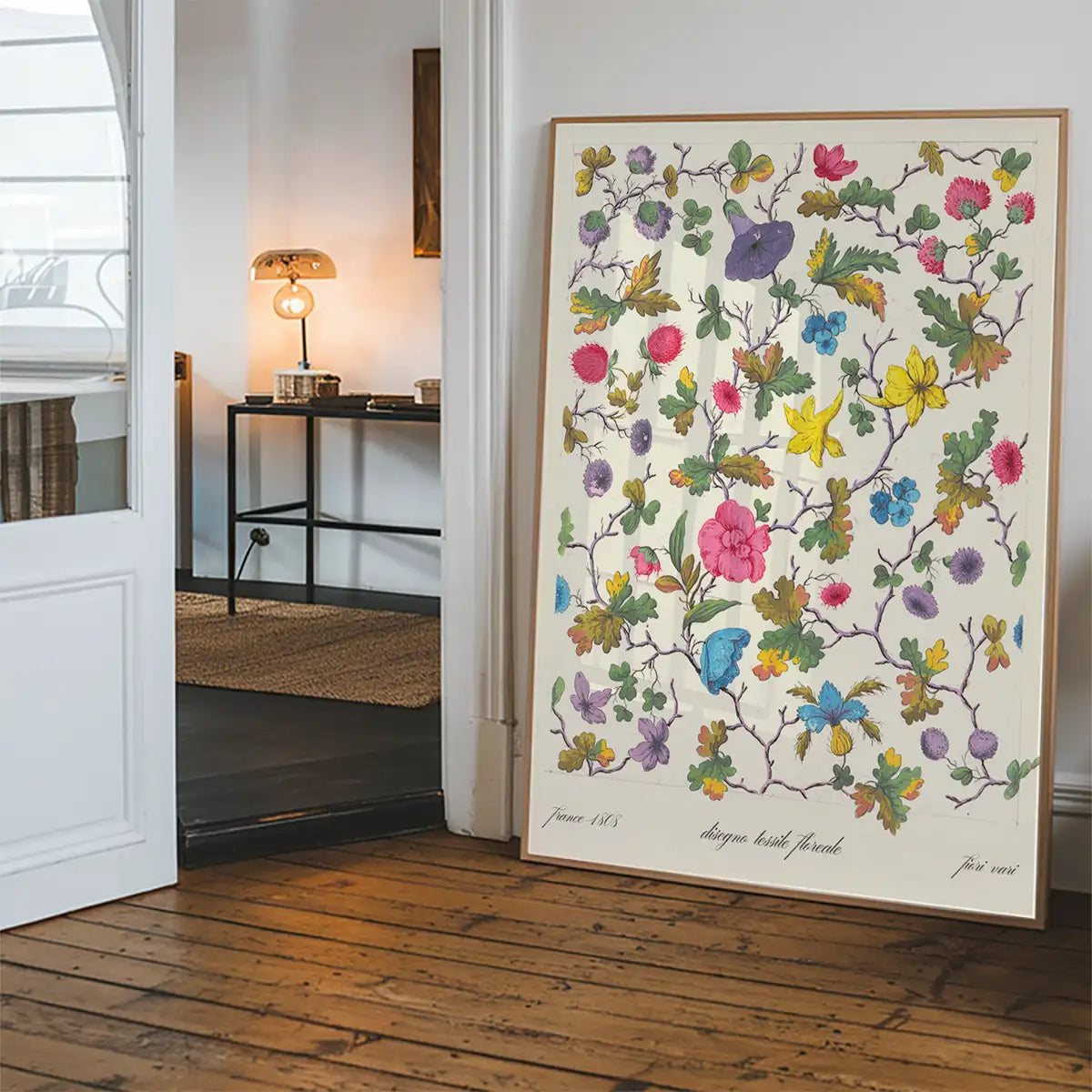 Vintage Floral Textile Pattern Print
