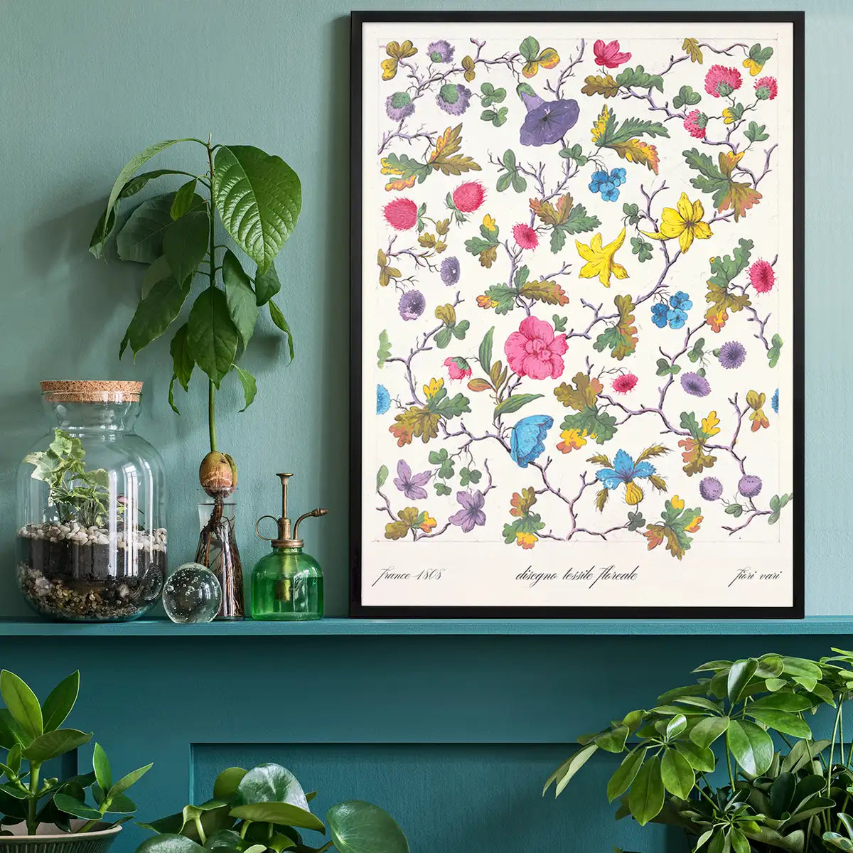 Vintage Floral Textile Pattern Print