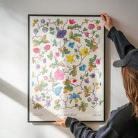 Vintage Floral Textile Pattern Print