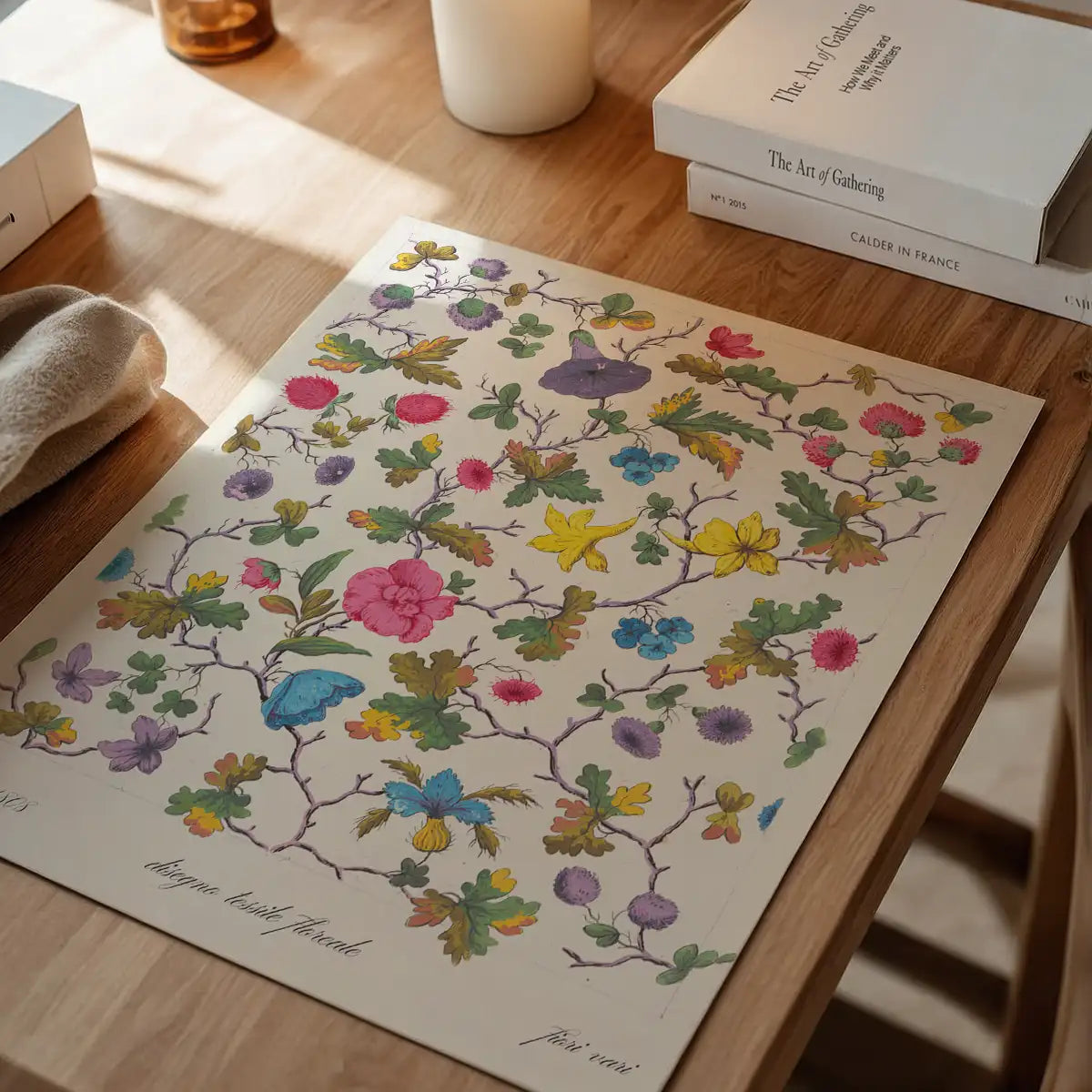 Vintage Floral Textile Pattern Print