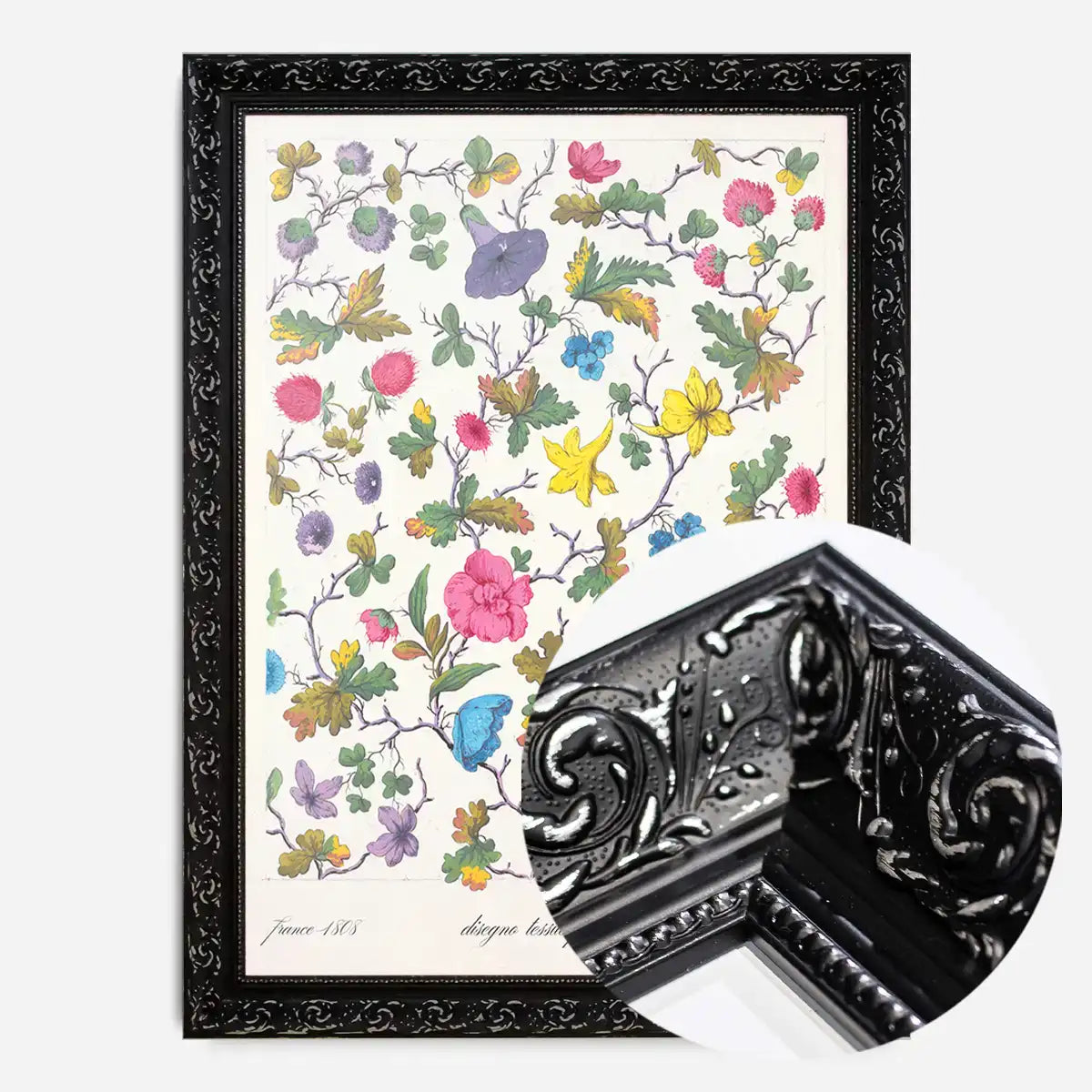 Vintage Floral Textile Pattern Print
