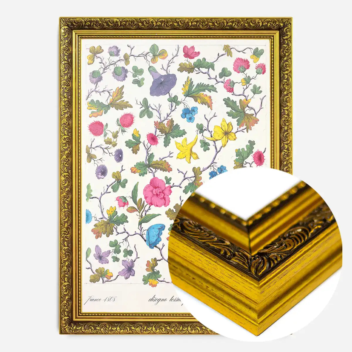 Vintage Floral Textile Pattern Print