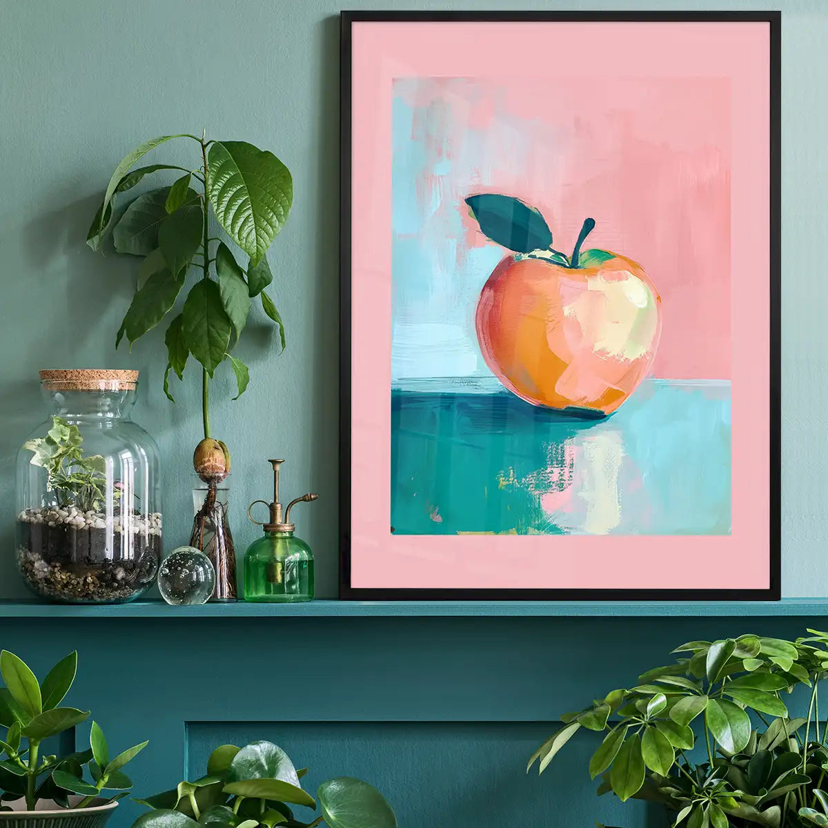 Abstract Painted Apple Pastel Print