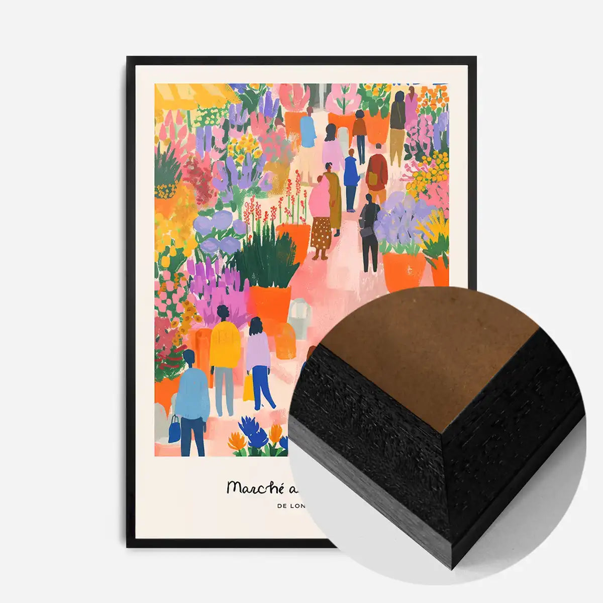 Flower Market of London Abstract Painting Print