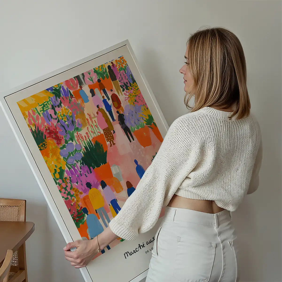 Flower Market of London Abstract Painting Print