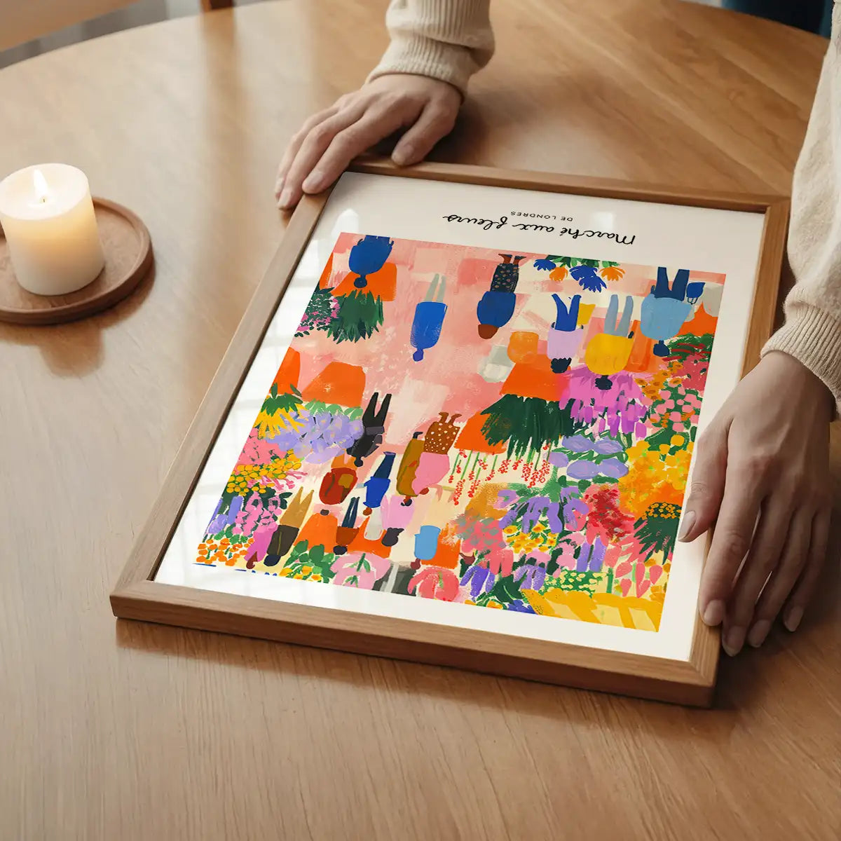 Flower Market of London Abstract Painting Print