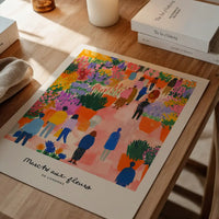 Flower Market of London Abstract Painting Print