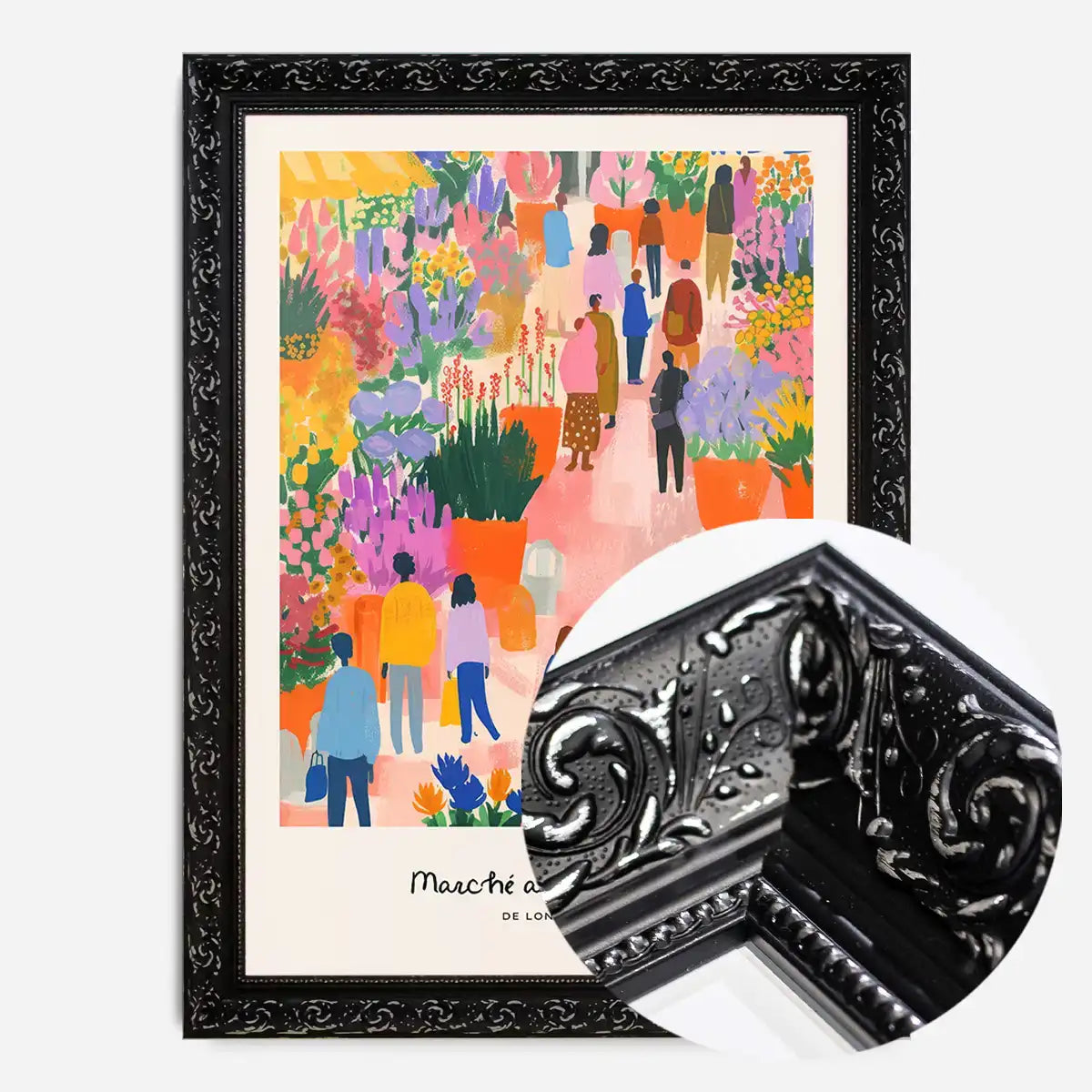 Flower Market of London Abstract Painting Print