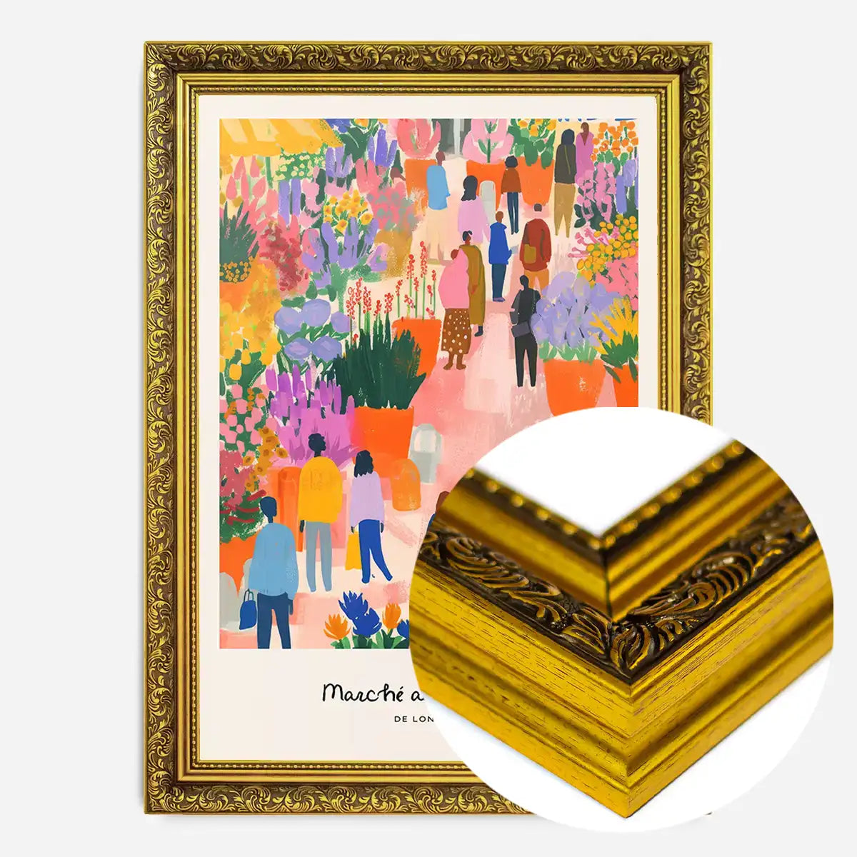 Flower Market of London Abstract Painting Print