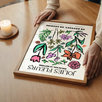 Beautiful Flowers Ink Drawing 1 Print