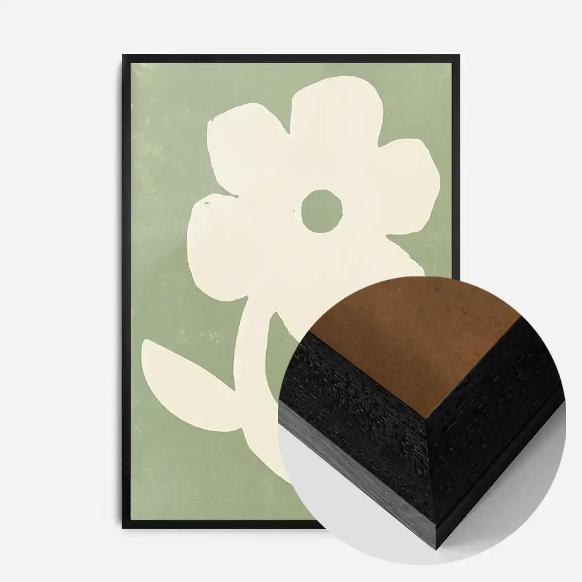 Simple Flower Green Paint Print