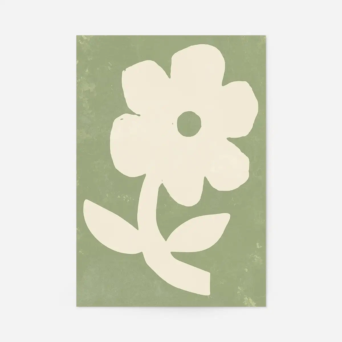 Simple Flower Green Paint Print