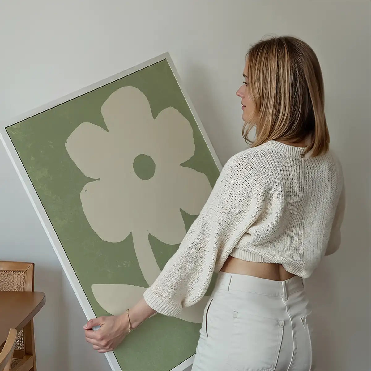 Simple Flower Green Paint Print