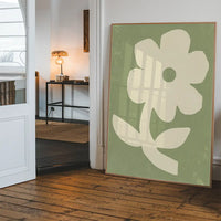 Simple Flower Green Paint Print