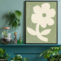 Simple Flower Green Paint Print