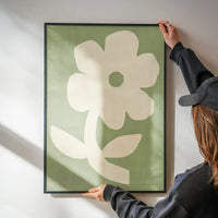 Simple Flower Green Paint Print