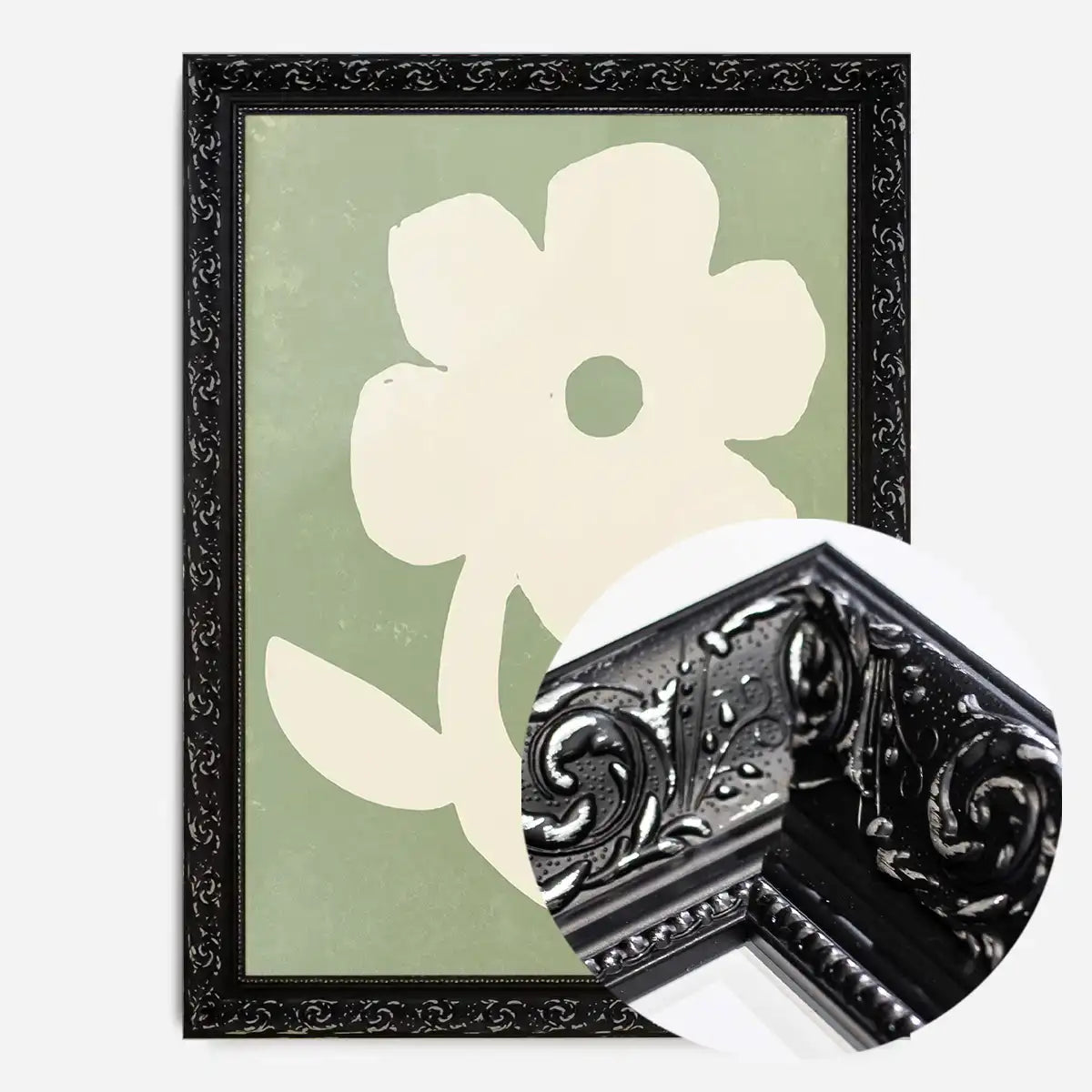 Simple Flower Green Paint Print