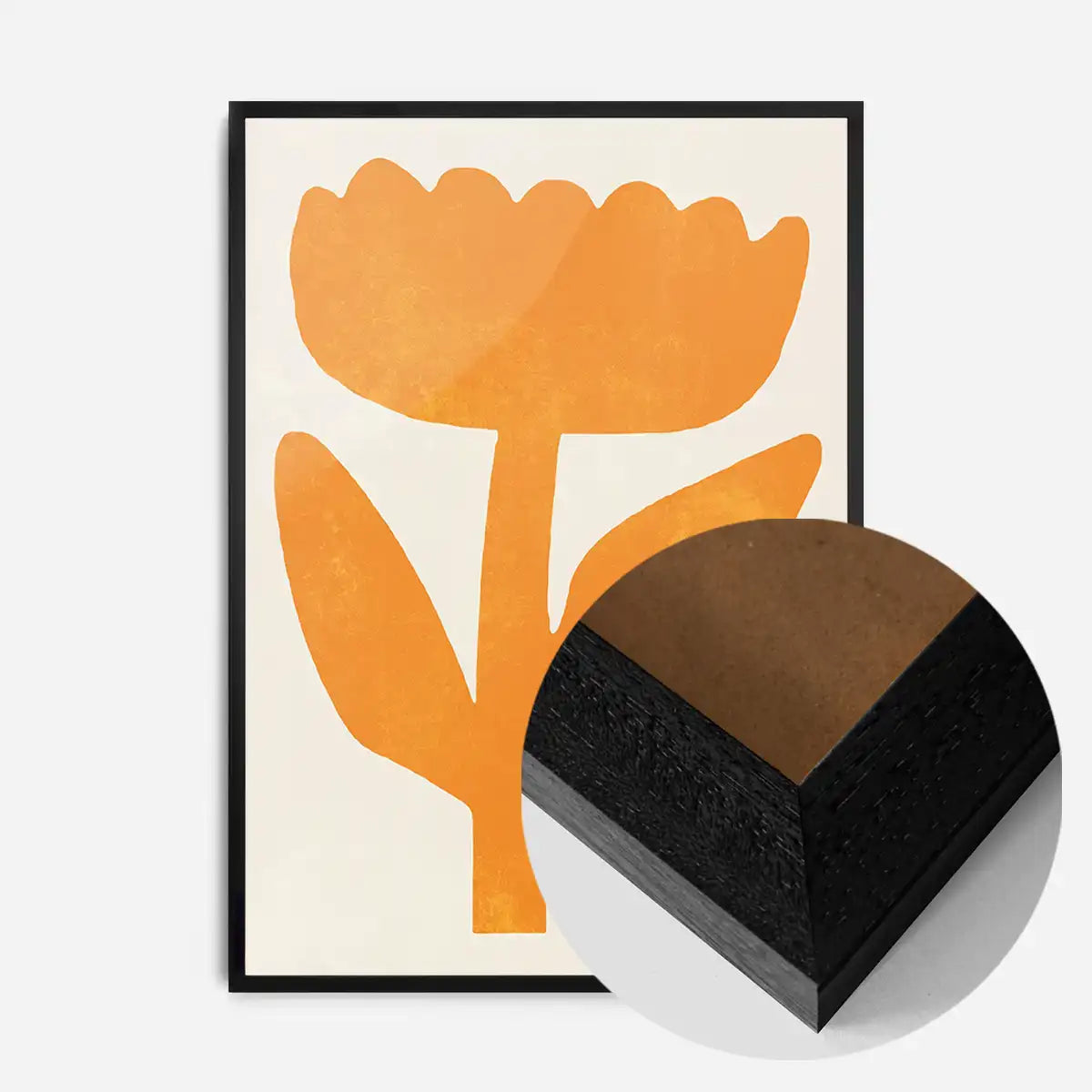 Simple Flower Orange Paint Print