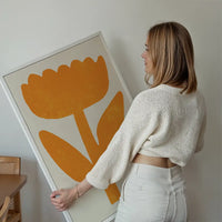 Simple Flower Orange Paint Print
