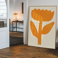 Simple Flower Orange Paint Print
