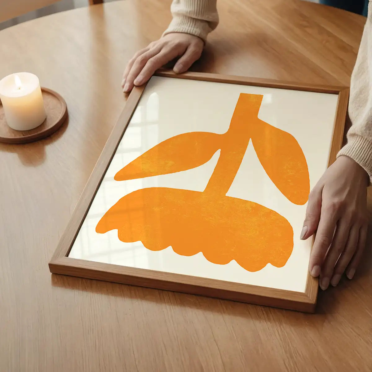 Simple Flower Orange Paint Print