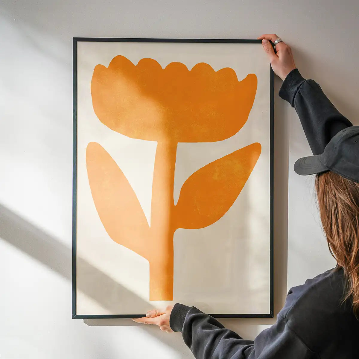 Simple Flower Orange Paint Print