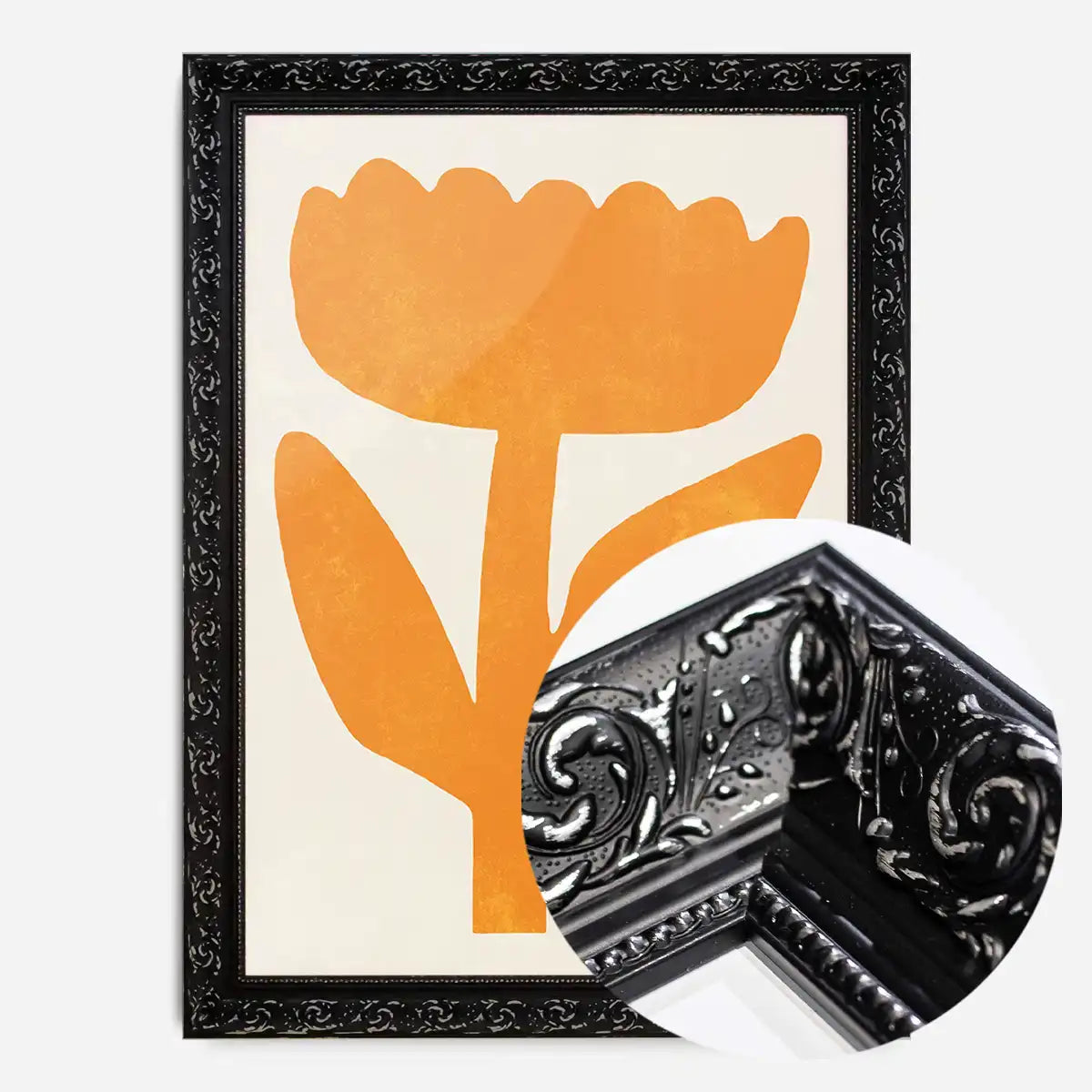 Simple Flower Orange Paint Print