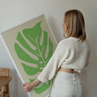 Simple Green Leaf Paint Print