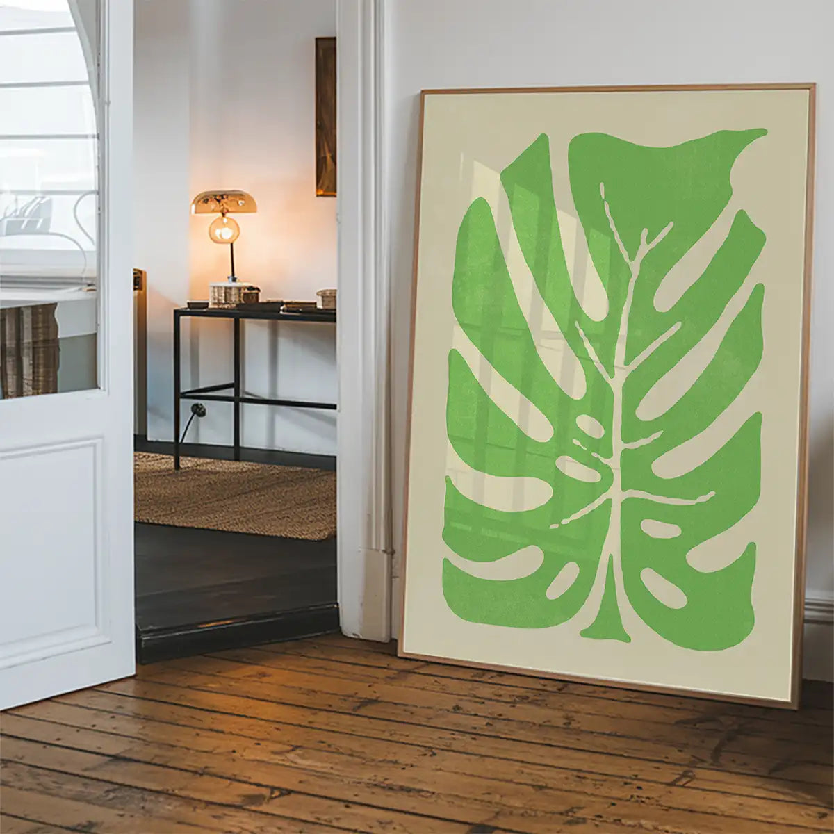 Simple Green Leaf Paint Print