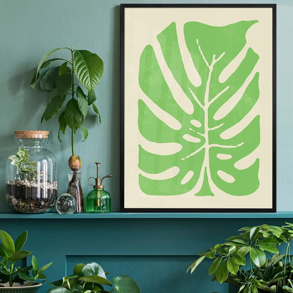 Simple Green Leaf Paint Print
