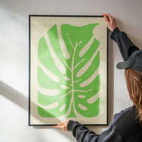 Simple Green Leaf Paint Print