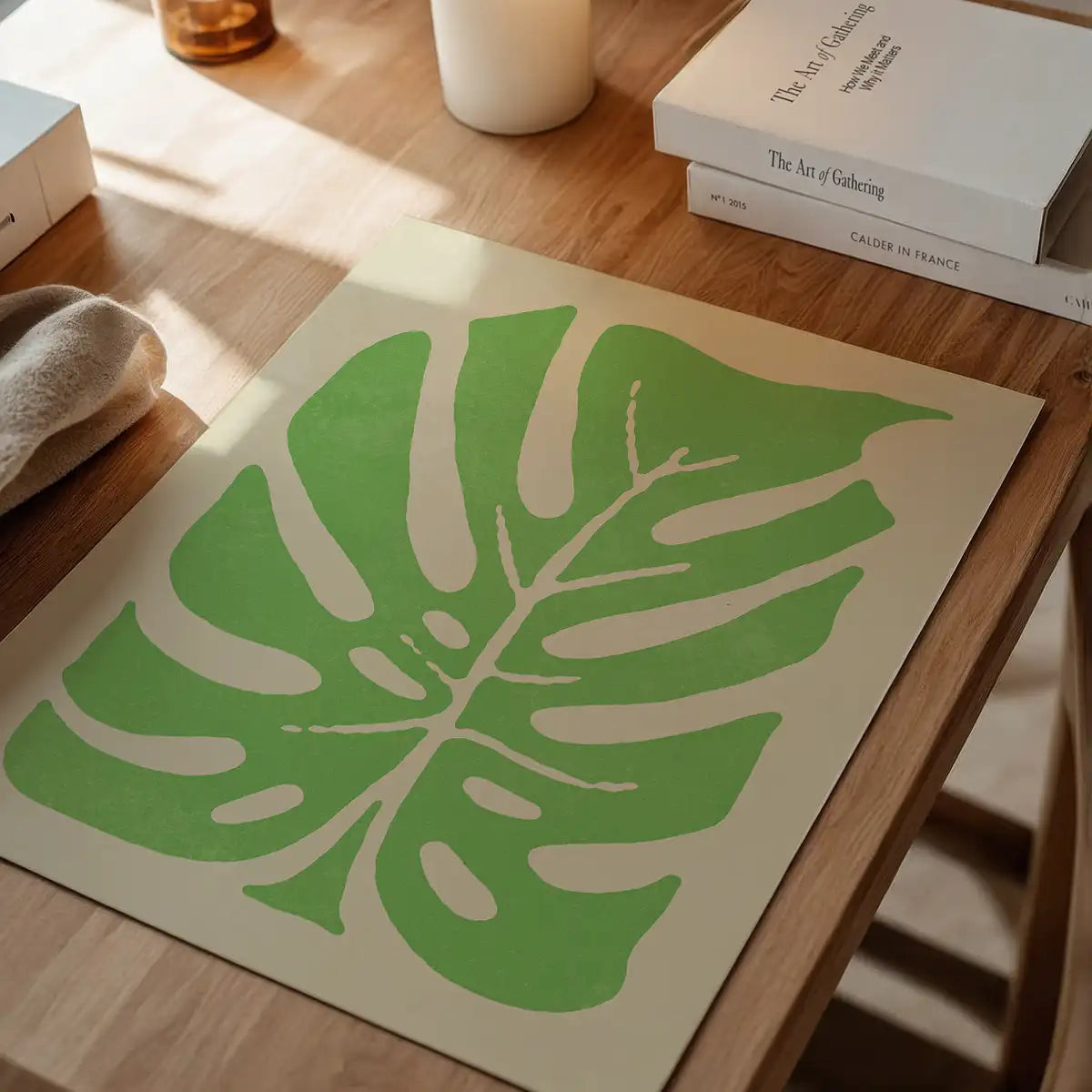 Simple Green Leaf Paint Print