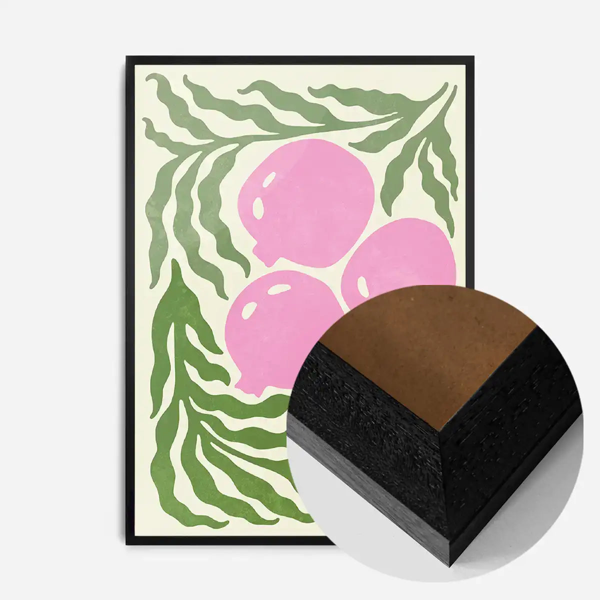 Leaves and Berries Simple Paint Print