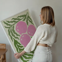 Leaves and Berries Simple Paint Print