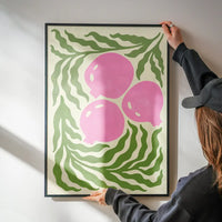 Leaves and Berries Simple Paint Print