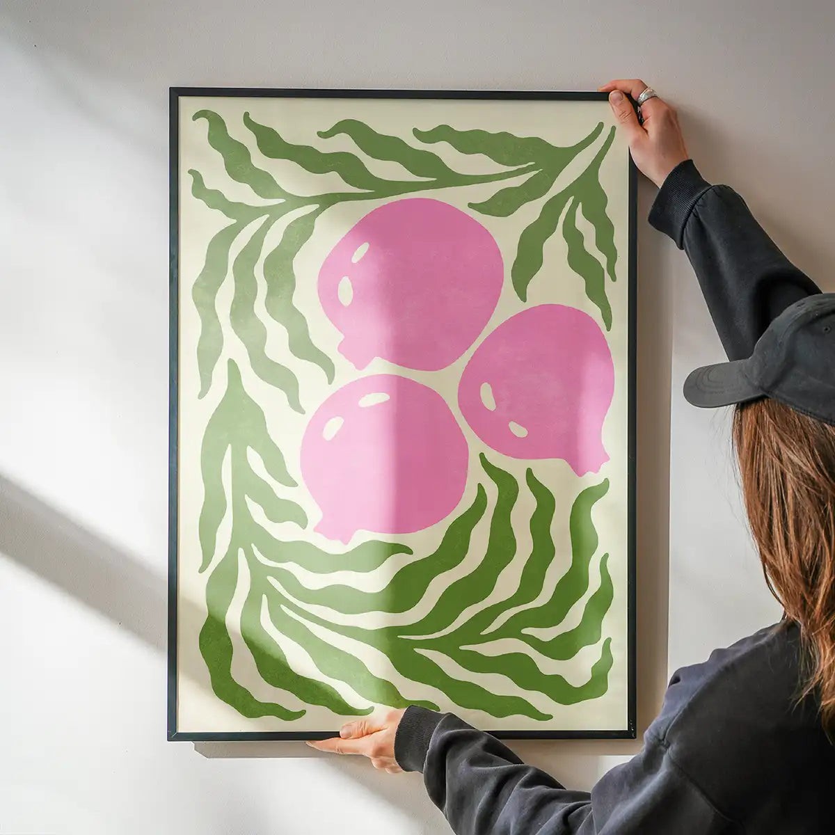 Leaves and Berries Simple Paint Print