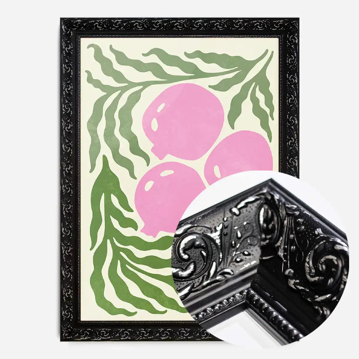 Leaves and Berries Simple Paint Print