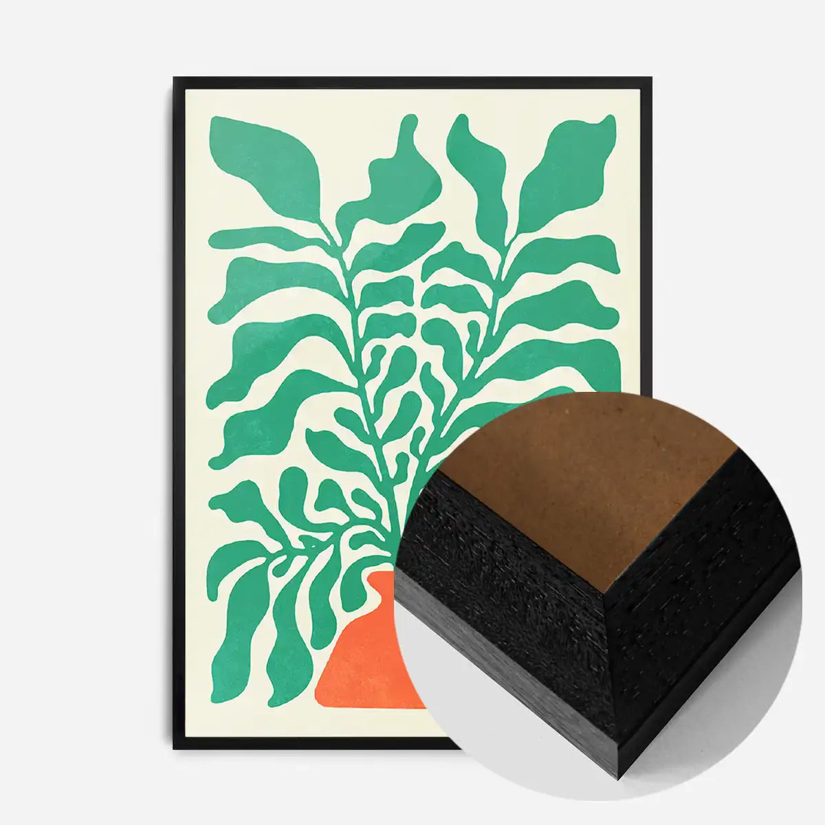 Simple Vase and Leaves Paint Print