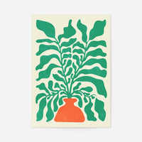 Simple Vase and Leaves Paint Print