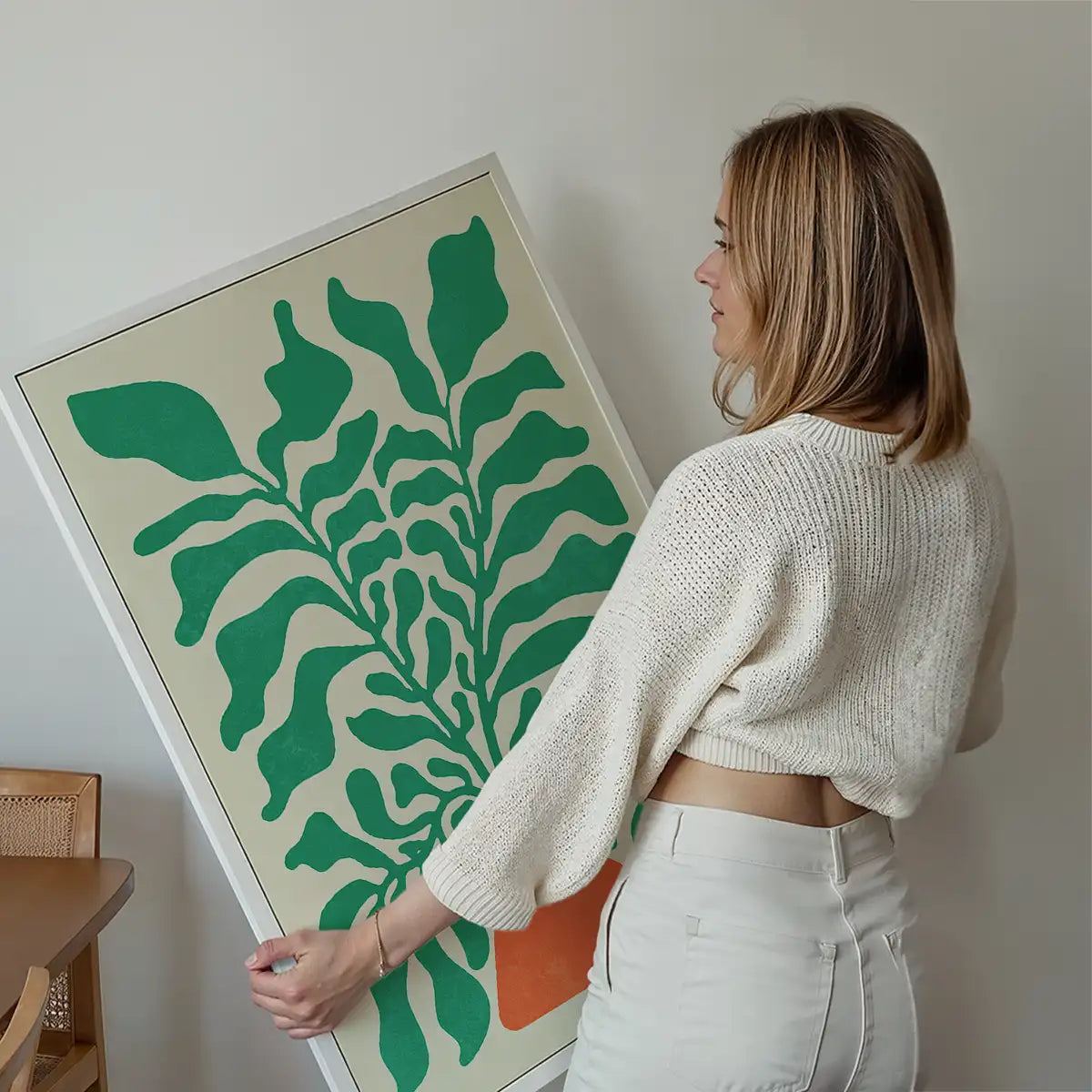 Simple Vase and Leaves Paint Print