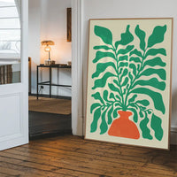 Simple Vase and Leaves Paint Print