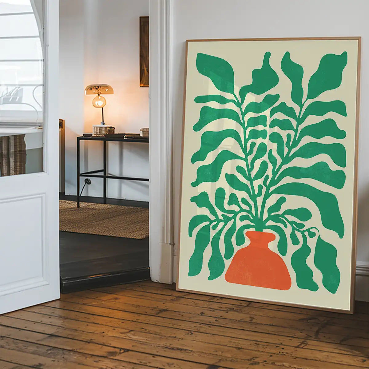 Simple Vase and Leaves Paint Print