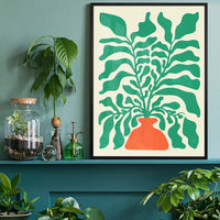 Simple Vase and Leaves Paint Print