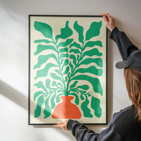 Simple Vase and Leaves Paint Print