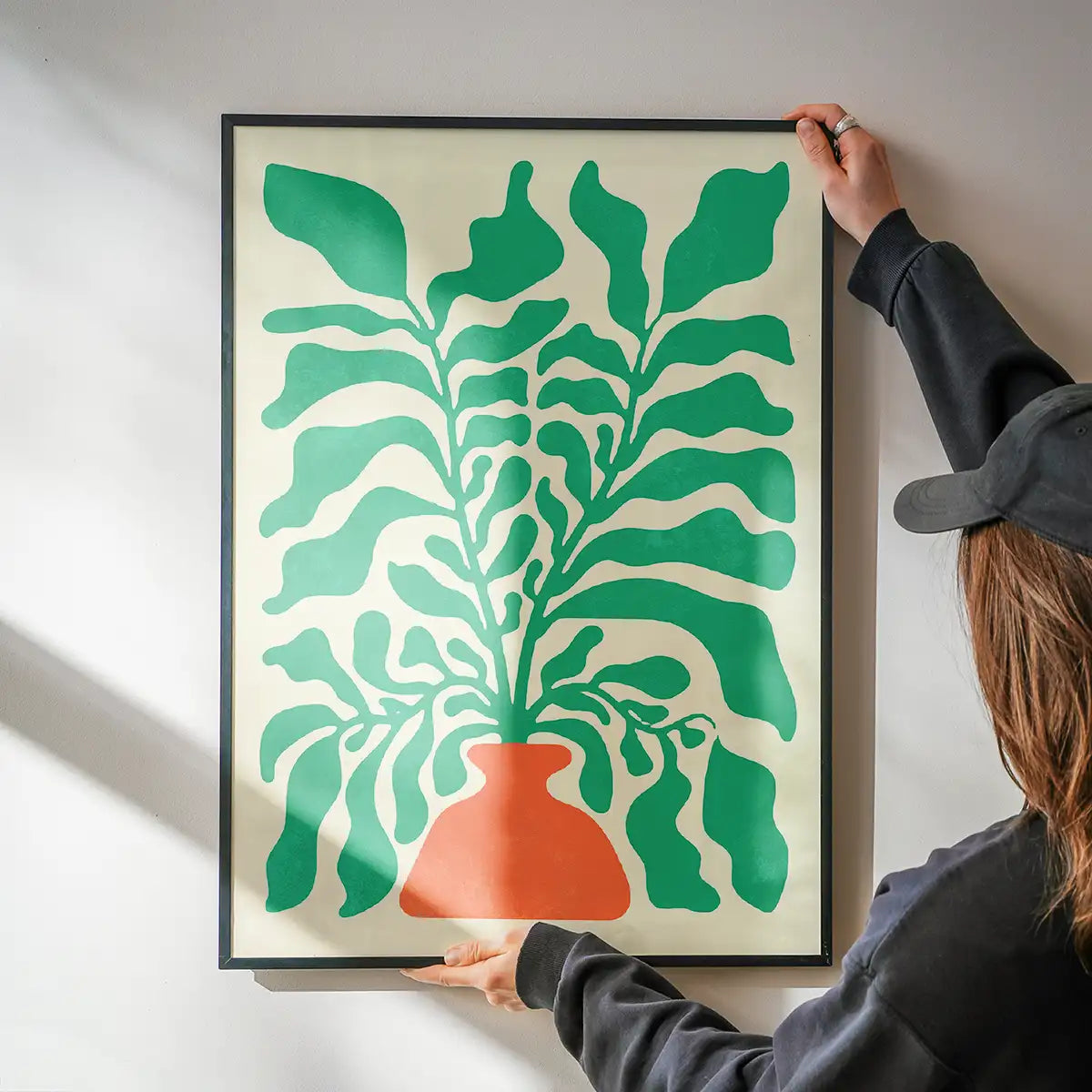 Simple Vase and Leaves Paint Print
